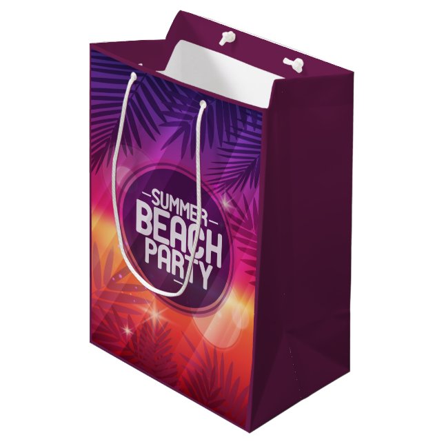 Summer Beach Partys Night Mittlere Geschenktüte (Vorderseite Schrägansicht)