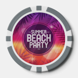 Summer Beach Partys Night Pokerchips