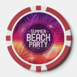 Summer Beach Partys Night Pokerchips