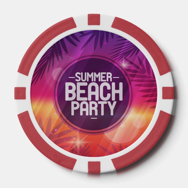 Summer Beach Partys Night Pokerchips (Vorderseite)