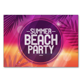 Summer Beach Partys Night Tischnummer