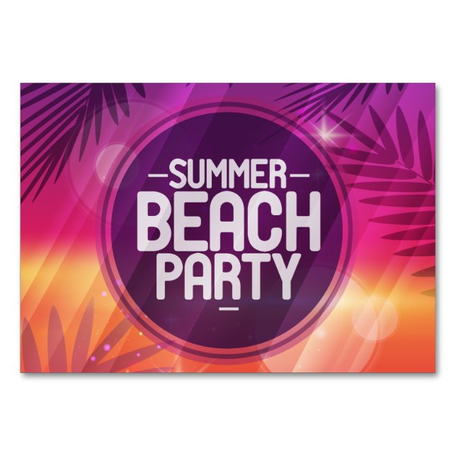 Summer Beach Partys Night Tischnummer (Vorderseite)