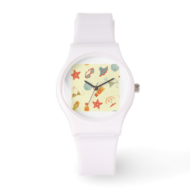 Summer Beach Pattern Armbanduhr (Vorderseite)