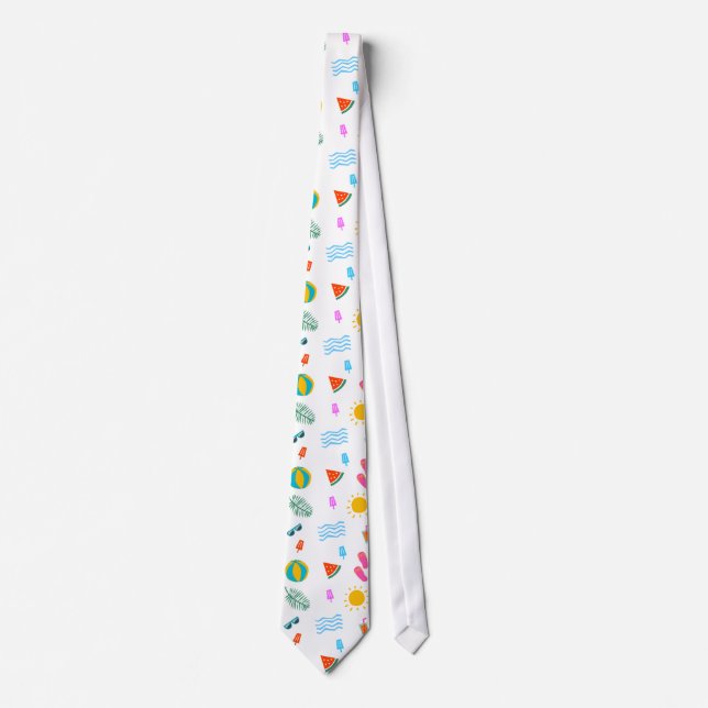 Summer Beach Pattern Neck Tie Krawatte (Vorderseite)