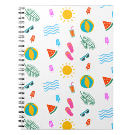 Summer Beach Pattern Notebook Notizblock