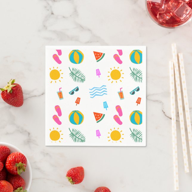 Summer Beach Pattern Paper Napkin Serviette (Beispiel)