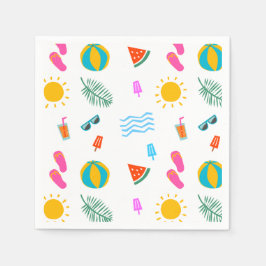 Summer Beach Pattern Paper Napkin Serviette