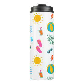 Summer Beach Pattern Thermal Tumbler Thermosbecher