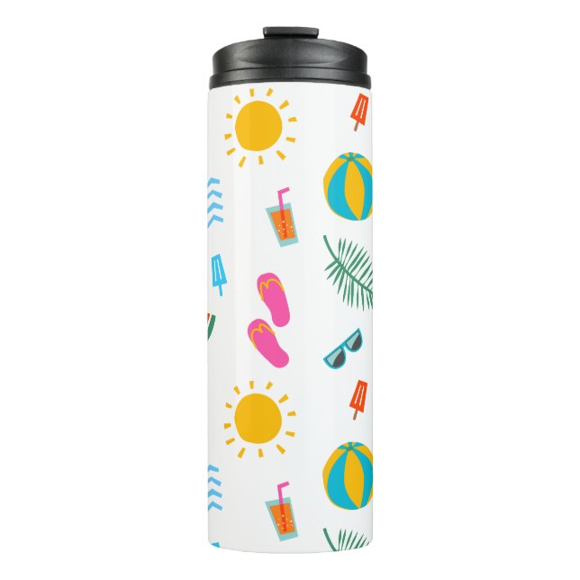 Summer Beach Pattern Thermal Tumbler Thermosbecher (Vorderseite)