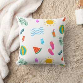 Summer Beach Pattern Throw Kissen