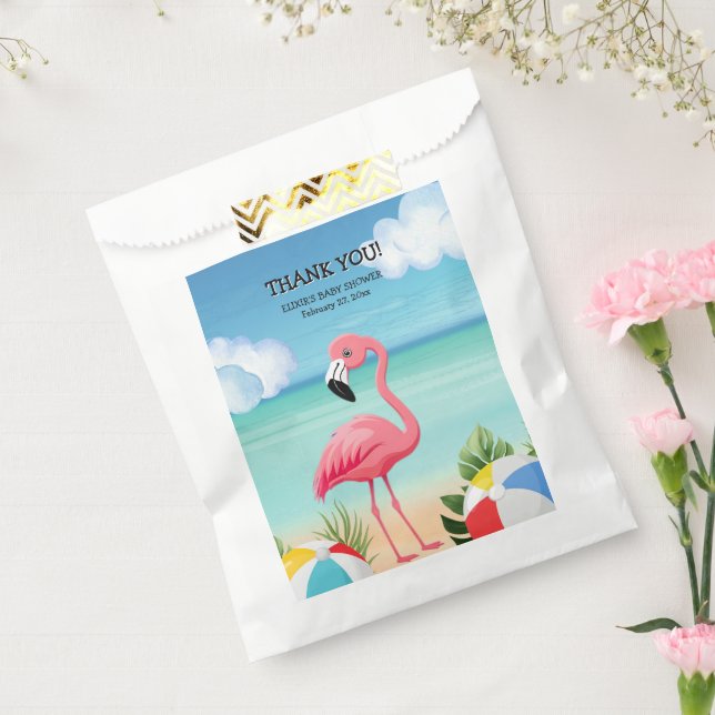Summer Beach Pink Flamingo Baby Dusche Geschenktütchen (Versiegelt)