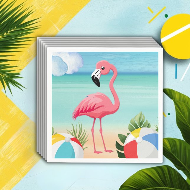 Summer Beach Pink Flamingo Baby Dusche Serviette (Von Creator hochgeladen)