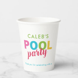 Summer Beach Pool Party Geburtstag farbenfroh Nied Pappbecher
