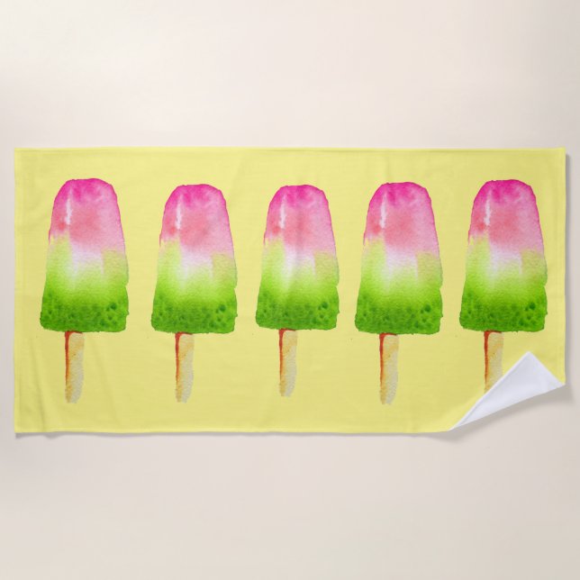 Summer Beach Popsicle Obsteis Strandtuch (Vorderseite)