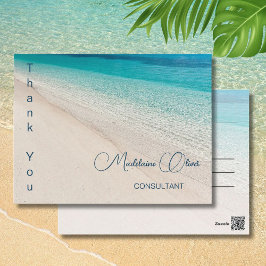 Summer Beach Scene Blue Vielen Dank Postkarte