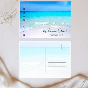 Summer Beach Scene Ocean Blue Vielen Dank Postkarte