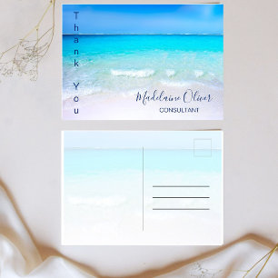Summer Beach Scene Ocean Blue Vielen Dank Postkarte