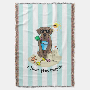 Summer Beach Schokolade Labrador Hund Labrador Ret Decke