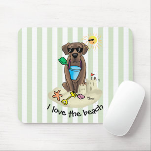 Summer Beach Schokolade Labrador Hund Labrador Ret Mousepad