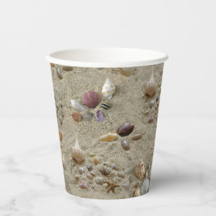Summer Beach Seashells Pappbecher