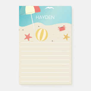 Summer Beach Seaside Linde Personalisiert Post-it Klebezettel