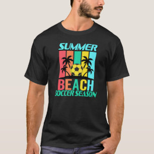 Summer Beach Soccer Saison farbenfrohe Streifen Es T-Shirt
