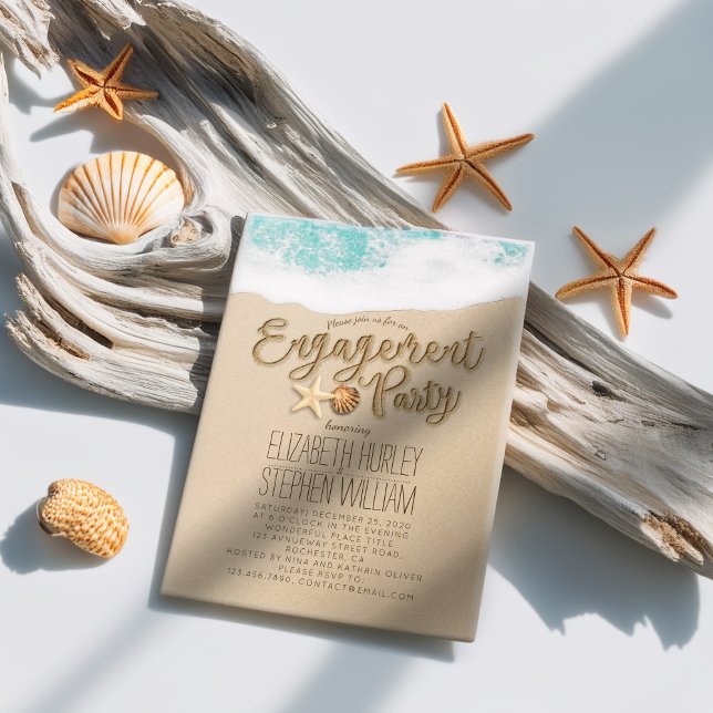 Summer Beach Starfish Hochzeitsszenter Einladung (Von Creator hochgeladen)