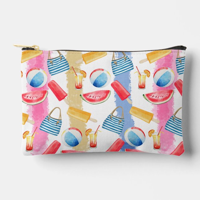 Summer Beach Stripes Zubehörtasche (Vorderseite)
