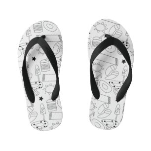 Summer Beach Thema Konturen Muster Kinderbadesandalen