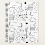 Summer Beach Theme Konturen Muster-Notebook Planer<br><div class="desc">Niedliches Beach-Theme-Muster</div>