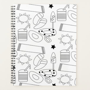 Summer Beach Theme Konturen Muster-Notebook Planer
