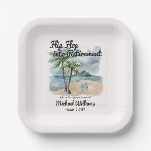 Summer Beach Themed Gedreht Flop Retirement Party Pappteller