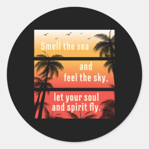 Summer Beach Vacacation Surf Cooles Meer Sonnensch Runder Aufkleber