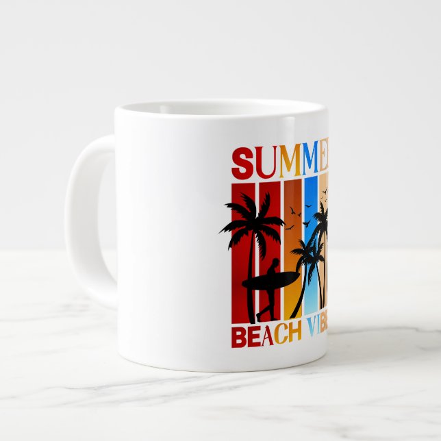 Summer Beach Vibes Jumbo-Tasse (Vorderseite Links)