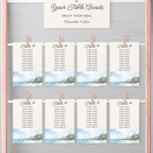 Summer Beach Watercolor Hochzeitstischkarte