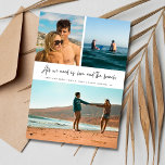 Summer Beach Wedding 3 Foto Save the Date<br><div class="desc">Das Summer Beach Wedding 3 Foto ist Save the Date die perfekte Möglichkeit, das Wesen Ihres Strandfestes zu erfassen. Mit seinen sonnigen Ausblicken und dem entspannten Charme verzaubert diese Save the Date-Karte den Geist der Liebe und den Strand in einem angenehmen Paket. Mit dem skurrilen Satz "Alles, was wir brauchen,...</div>