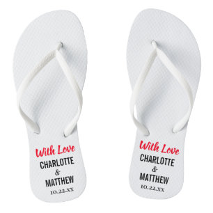 Summer Beach Wedding Moderne Typografie Flip Flops
