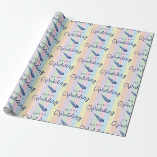 Summer Beach Wedding Ocean Seashell Rainbow Stripe Geschenkpapier
