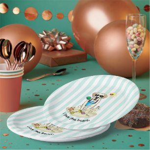 Summer Beach Yellow Labrador Retriever - Niedliche Pappteller