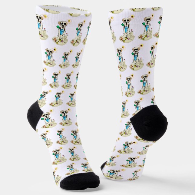 Summer Beach Yellow Labrador Retriever Socken (Gewinkelt)