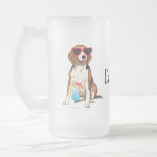 Summer Beagle Mattglas Bierglas