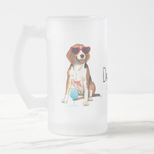 Summer Beagle Mattglas Bierglas (Links)