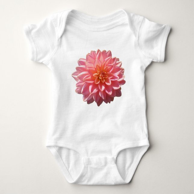 Summer Beauty Pink Dahlia Blume im Sonnenschein Baby Strampler (Vorderseite)