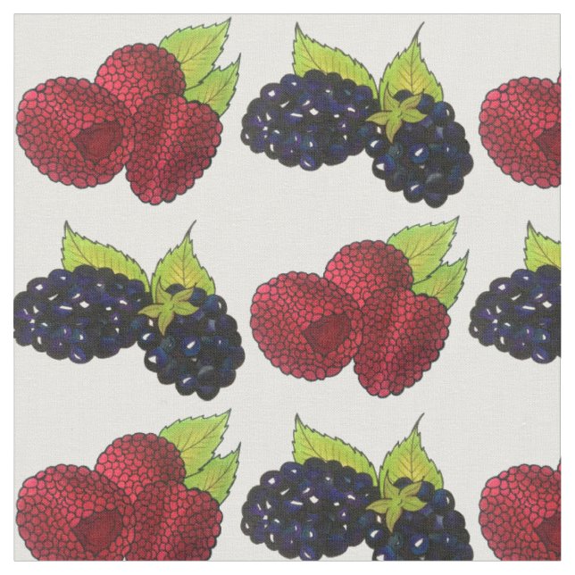 Summer Berries Raspberry BlackBerry Berry Frucht Stoff (Nahaufnahme)