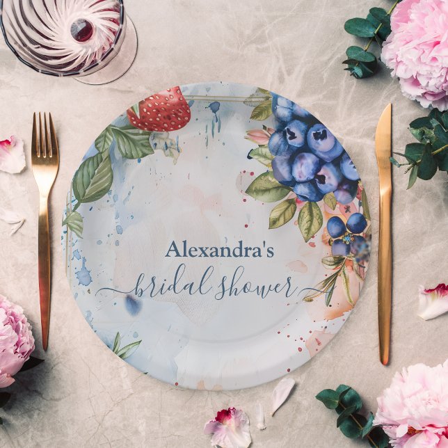 Summer Berry Sweet Strawberry Brautparty Pappteller (Von Creator hochgeladen)