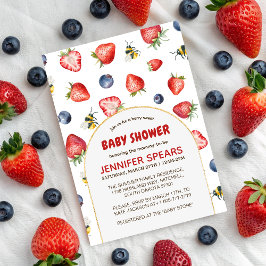 Summer Berry Sweet Watercolor Babydusche Einladung