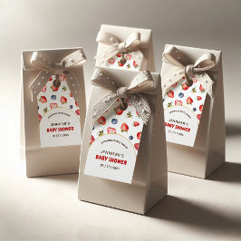 Summer Berry Sweet Watercolor Babydusche Geschenkanhänger