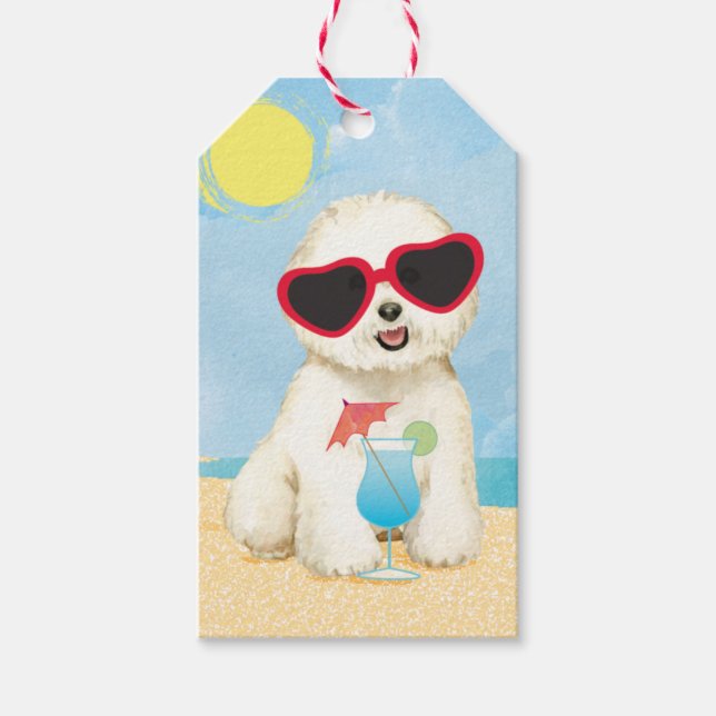 Summer Bichon Frise Geschenkanhänger (Vorderseite)