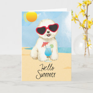Summer Bichon Frise Karte