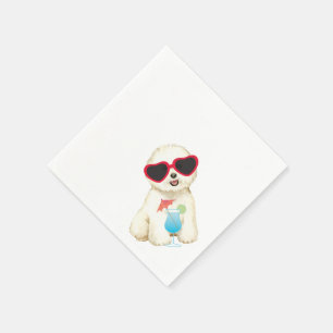 Summer Bichon Frise Serviette